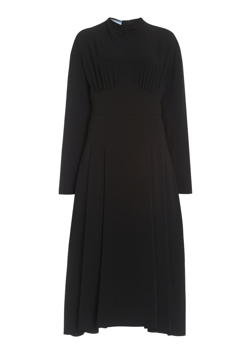 Prada - Satin Sable Midi Dress - Black - IT 44 - Moda Operandi