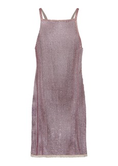 Prada - Sequin-Embroidered Mesh Mini Dress - Pink - IT 42 - Moda Operandi