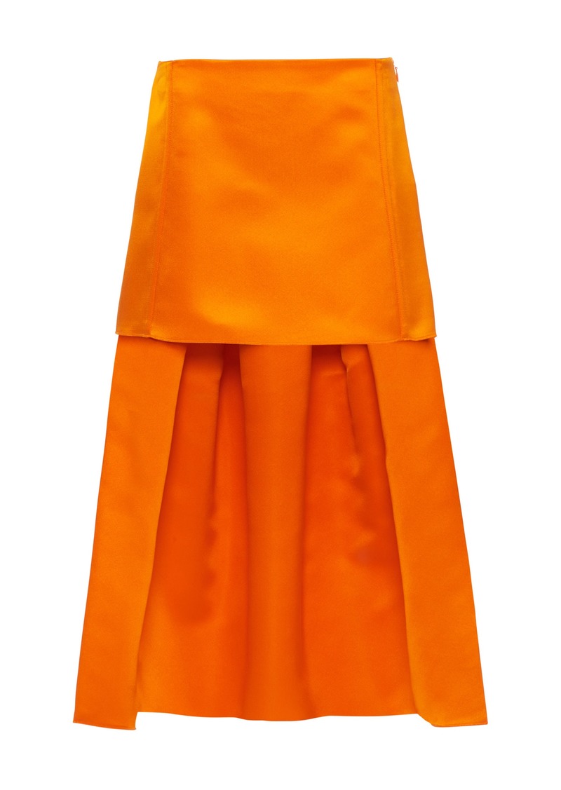 Prada - Silk Duchess Satin Mini Skirt - Orange - IT 38 - Moda Operandi
