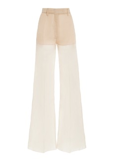 Prada - Silk Organza Wide-Leg Pants - Neutral - IT 42 - Moda Operandi