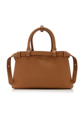 Prada - Small Leather Top Handle Bag - Neutral - OS - Moda Operandi