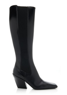 Prada - Stivali Leather Knee Boots - Black - IT 40 - Moda Operandi
