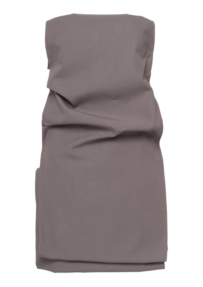 Prada - Strapless Gabardine Mini Dress - Grey - IT 42 - Moda Operandi