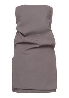 Prada - Strapless Gabardine Mini Dress - Grey - IT 40 - Moda Operandi