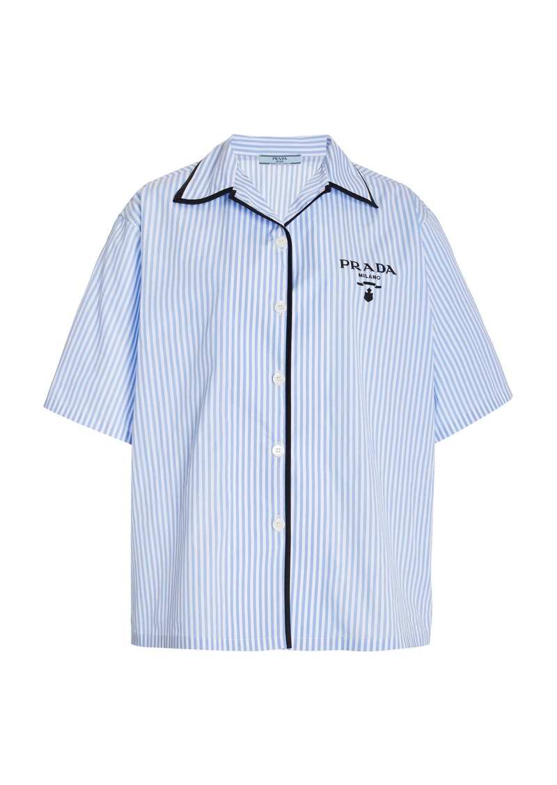 Prada - Striped Cotton Poplin Shirt - Stripe - IT 46 - Moda Operandi