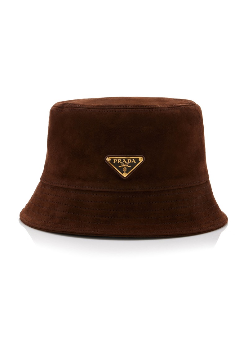 Prada - Suede Bucket Hat - Brown - S - Moda Operandi