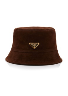 Prada - Suede Bucket Hat - Brown - L - Moda Operandi