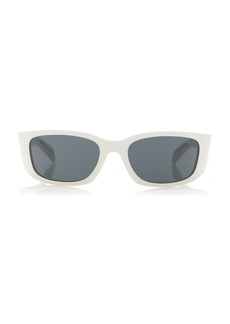 Prada - Symbole Mask-Frame Acetate Sunglasses  - White - OS - Moda Operandi
