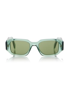 Prada - Symbole Square-Frame Acetate Sunglasses - Green - OS - Moda Operandi