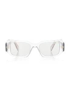 Prada - Symbole Square-Frame Acetate Sunglasses - Grey - OS - Moda Operandi