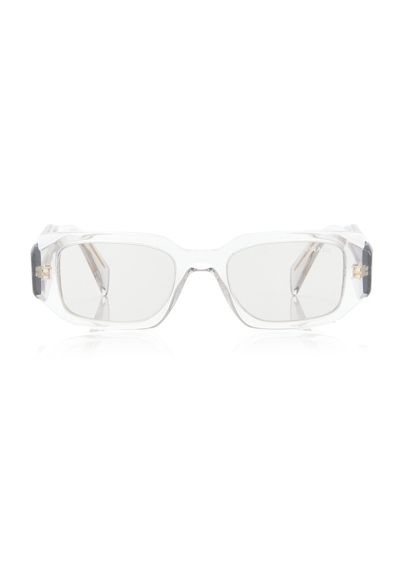 Prada - Symbole Square-Frame Acetate Sunglasses - Grey - OS - Moda Operandi