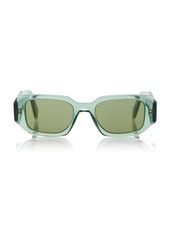 Prada - Symbole Square-Frame Acetate Sunglasses - Green - OS - Moda Operandi