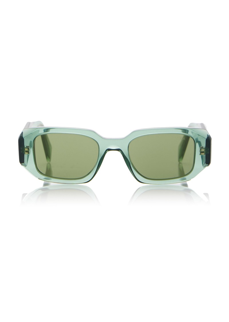 Prada - Symbole Square-Frame Acetate Sunglasses - Green - OS - Moda Operandi