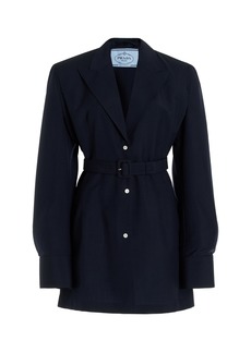 Prada - Tailored Wool Suiting Jacket - Navy - IT 38 - Moda Operandi