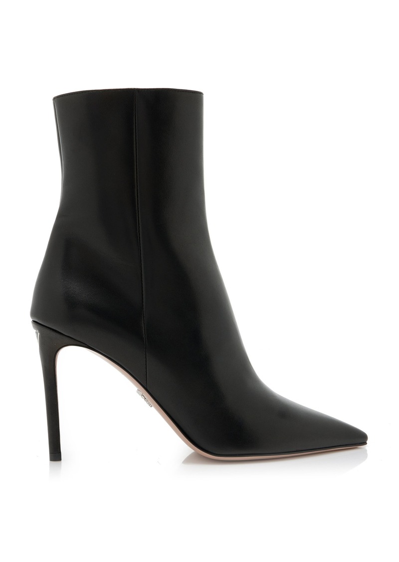 Prada - Tronchetti Leather Ankle Boots      - Black - IT 39 - Moda Operandi
