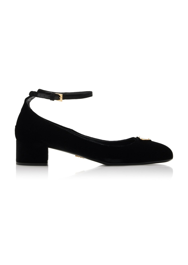 Prada - Velvet Pumps - Black - IT 37 - Moda Operandi