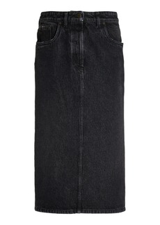 Prada - Washed Denim Midi Skirt - Black - IT 42 - Moda Operandi