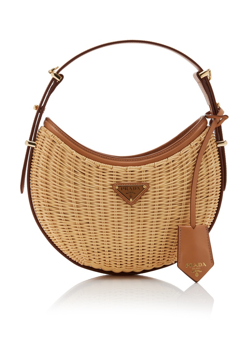 Prada - Wicker Shoulder Bag - Neutral - OS - Moda Operandi