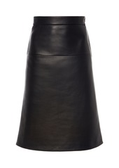 Prada - Leather Midi Skirt - Black - IT 44 - Moda Operandi