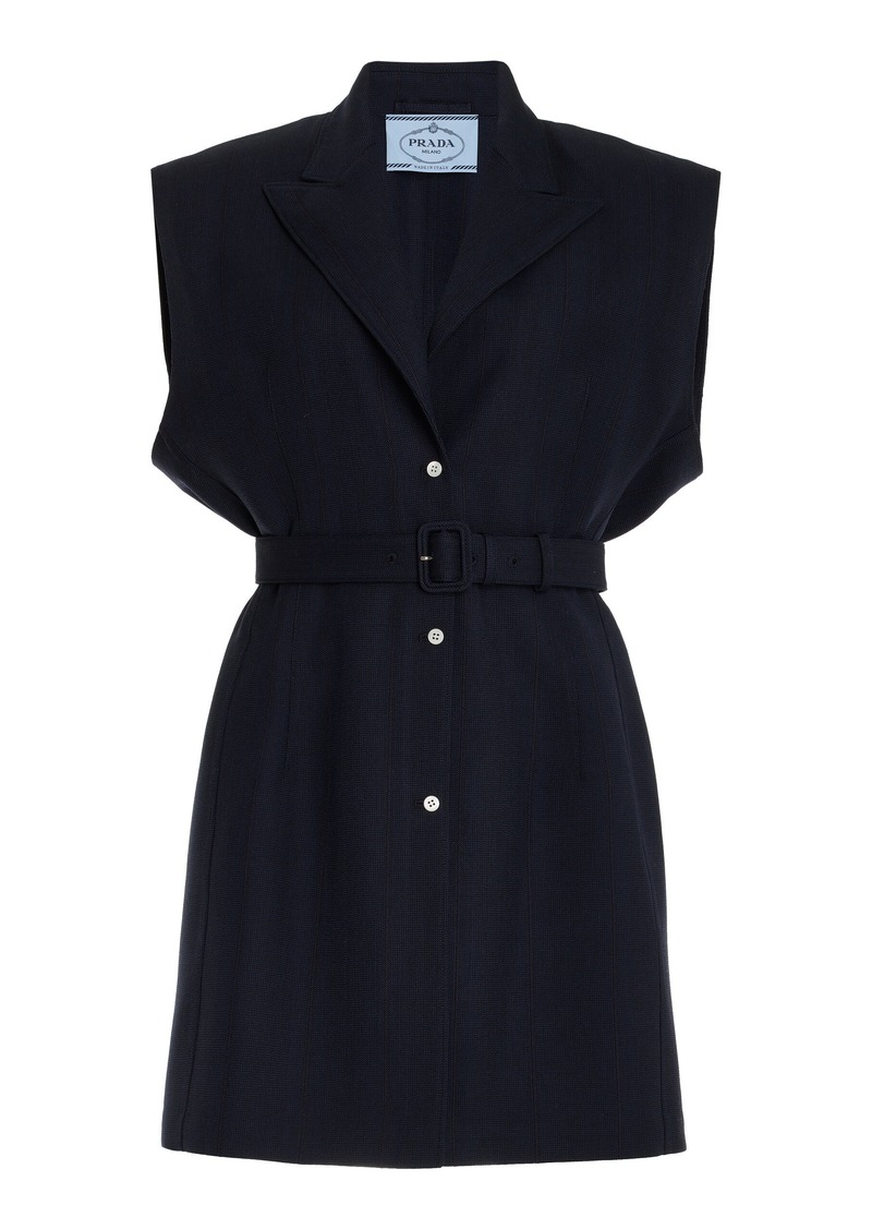 Prada - Wool Mini Blazer Dress - Navy - IT 38 - Moda Operandi