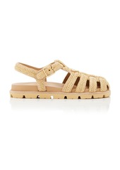 Prada - Woven Raffia Fisherman Sandals - Tan - IT 39 - Moda Operandi