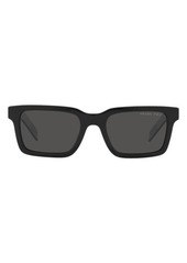 Prada 52mm Black Polarized Rectangle Sunglasses