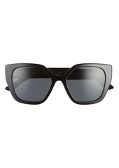 Prada 52mm Heritage Logo Polarized Butterfly Sunglasses in Black Ivory/Dark Grey at Nordstrom
