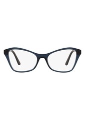 Prada 53mm Butterfly Optical Glasses in Crystal Blue/demo Lens at Nordstrom