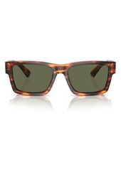 Prada 53mm Rectangular Polarized Sunglasses