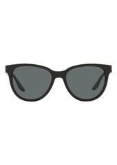 Prada 54mm Polarized Oval Sunglasses in Black /Dark Grey Polarized at Nordstrom