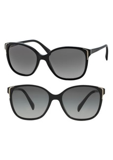 Prada 55mm Cat Eye Sunglasses in Black/Grey Gradient at Nordstrom