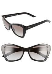 Prada 55mm Gradient Butterfly Sunglasses in Black/Grey Gradient at Nordstrom