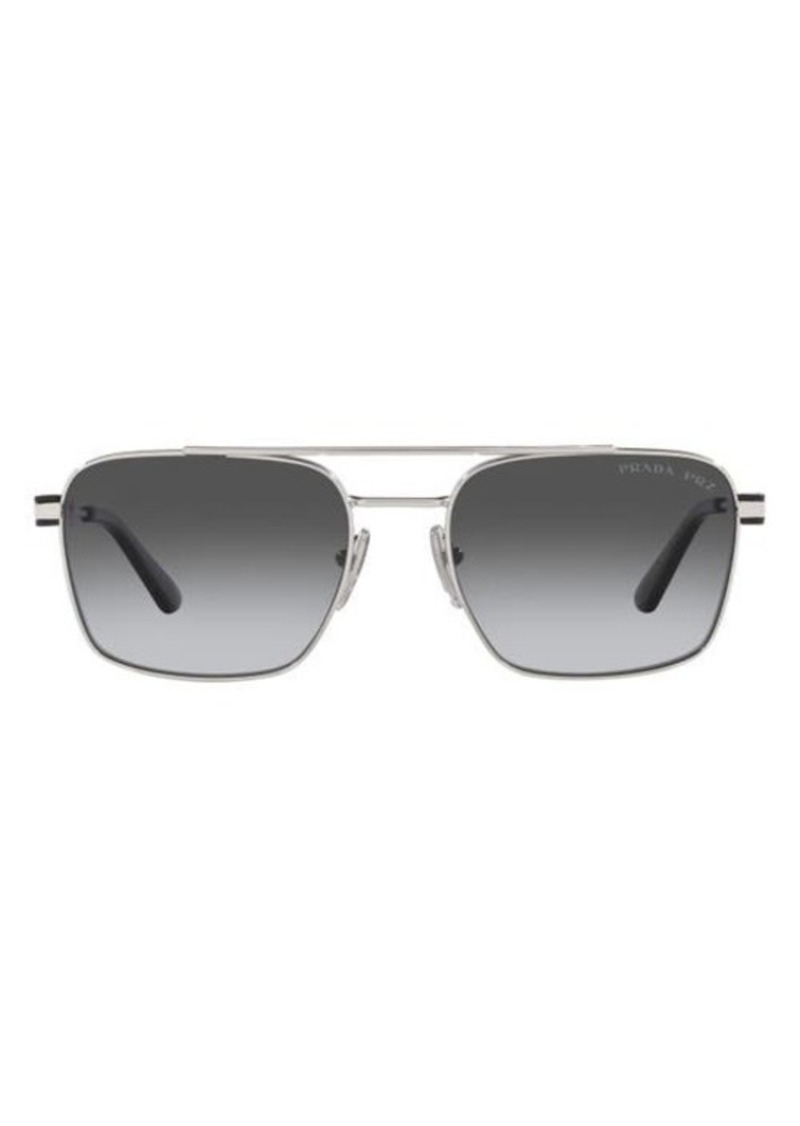 Prada 55mm Gradient Polarized Pillow Sunglasses