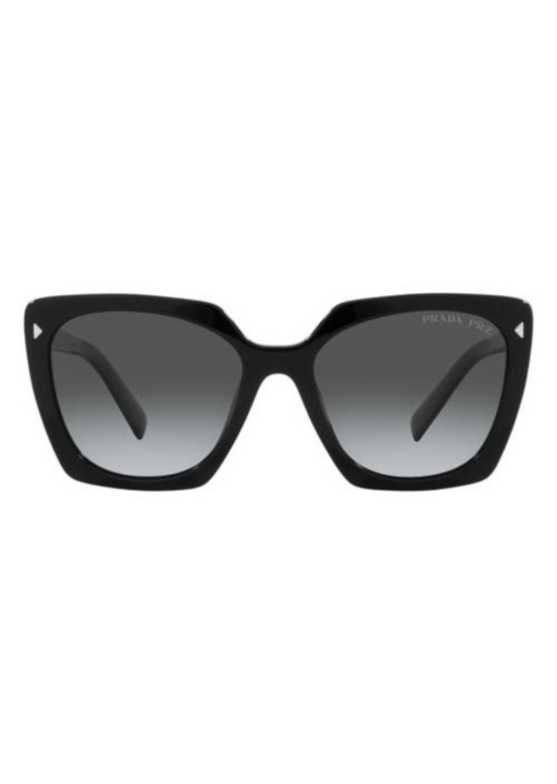 Prada 55mm Gradient Polarized Square Sunglasses