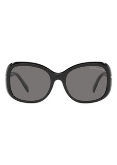 Prada 57mm Polarized Rectangular Sunglasses