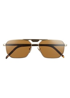Prada 57mm Polarized Rectangular Sunglasses