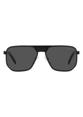 Prada 58mm Aviator Sunglasses in Black/Dark Grey at Nordstrom