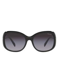 Prada 58mm Gradient Rectangular Sunglasses