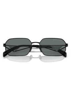 Prada 58mm Polarized Rectangular Sunglasses