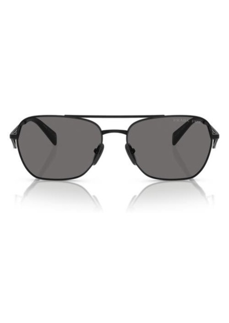 Prada 59mm Polarized Pillow Sunglasses