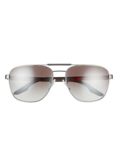 Prada 60mm Mirrored Navigator Sunglasses
