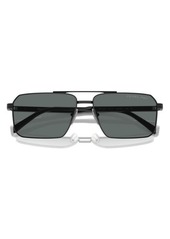 Prada 61mm Polarized Rectangular Sunglasses