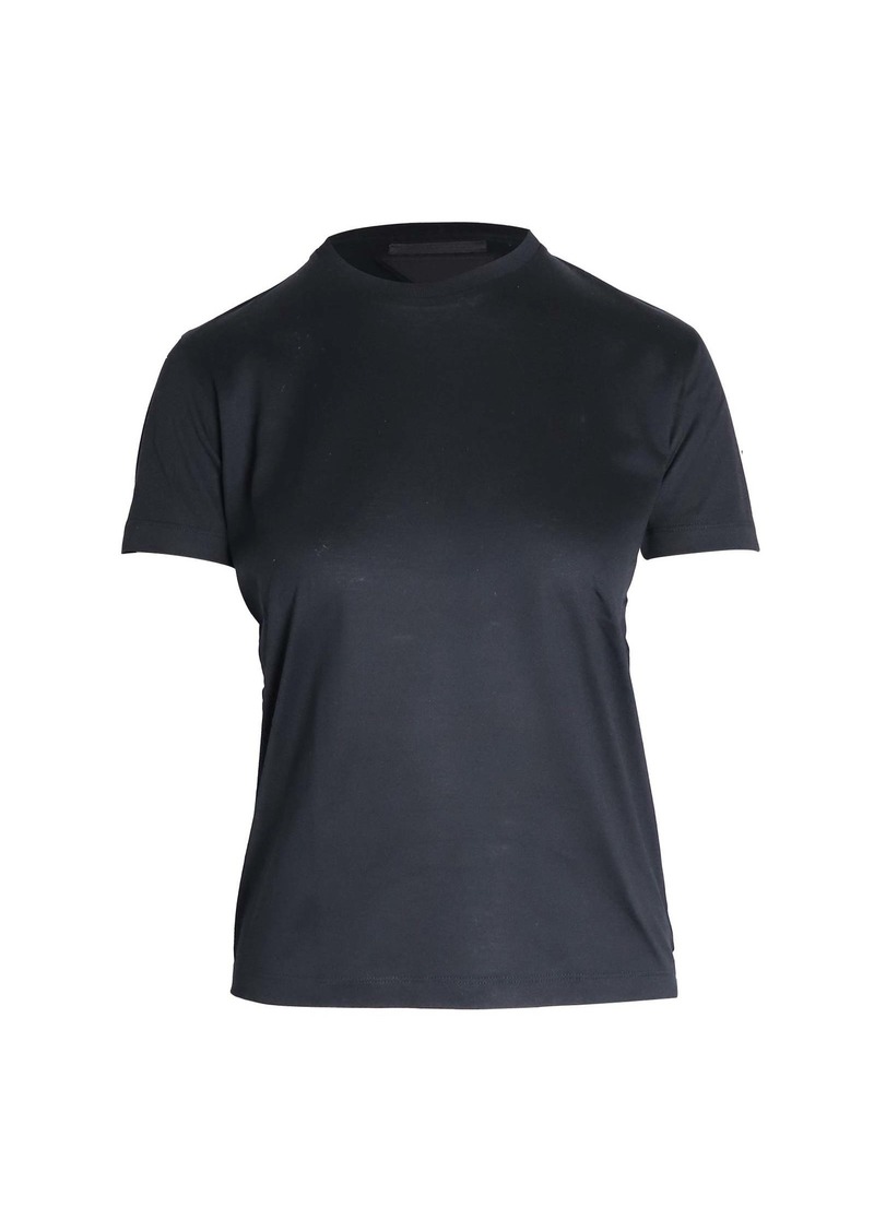 Prada Back Logo T-Shirt in Black Cotton