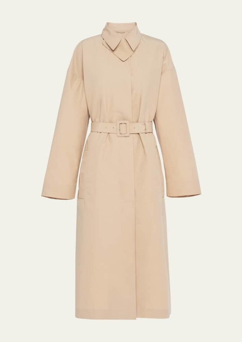 Prada Belted Poplin Trench Coat