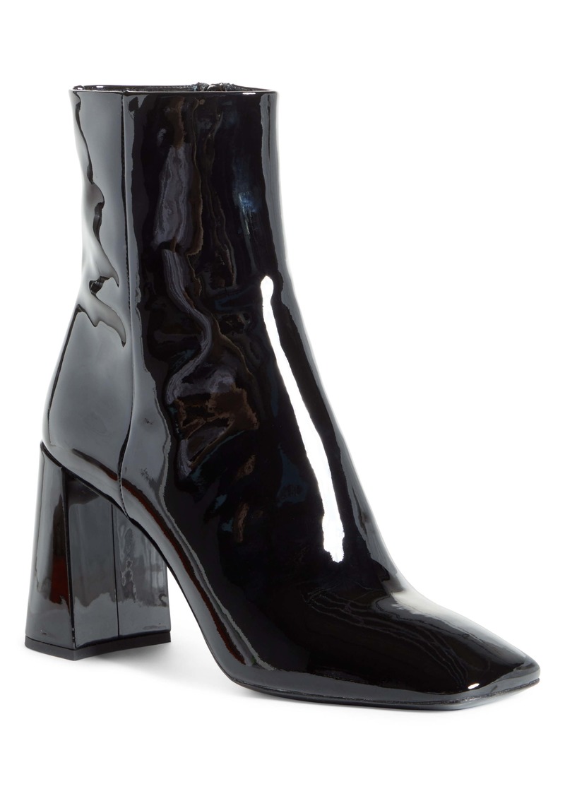 patent leather bootie