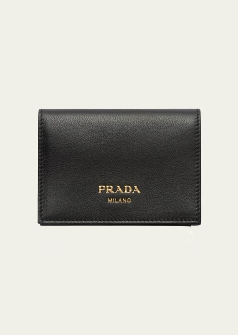 Prada Calf Leather Compact Wallet