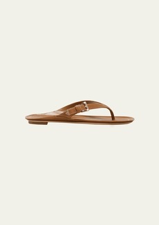 Prada Calfskin Buckle Flat Thong Sandals