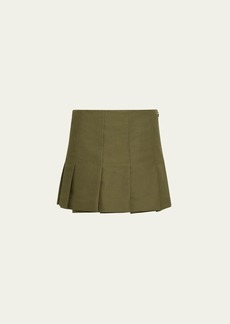 Prada Canvas Fit-Flare Mini Skirt