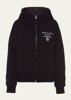 Prada Cashmere Hooded Sweatshirt with Logo Detail