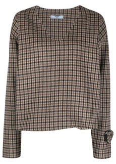 PRADA check-pattern wool-blend jumper